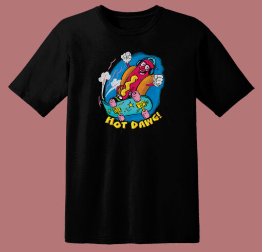 Hot Dog Skater 80s T Shirt Style