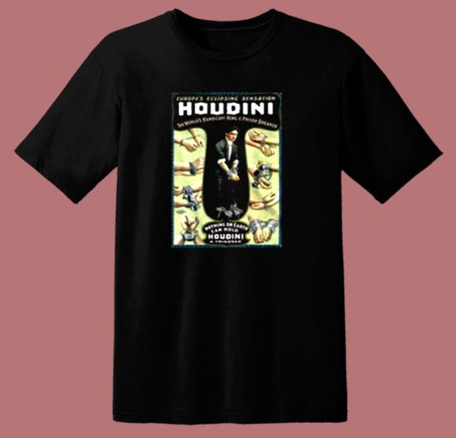 Houdini Magician Magic 80s T Shirt