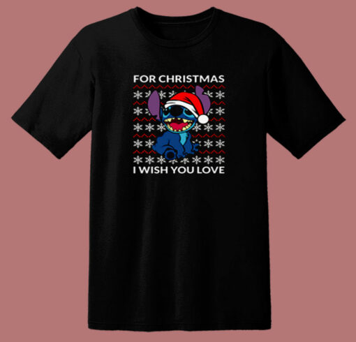 I Wish You Love Lilo And Stitch Christmas 80s T Shirt