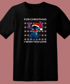 I Wish You Love Lilo And Stitch Christmas 80s T Shirt