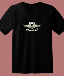 Iggy Pop And The Stooges Wings Logo 80s T Shirt