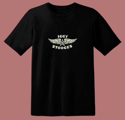 Iggy Pop And The Stooges Wings Logo 80s T Shirt