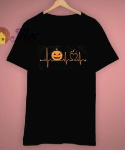 Jack O Lantern Halloween Pumpkin Heartbeat T Shirt