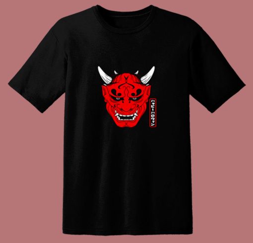 Japanese Demons Face Devil Harajuku Aesthetic 80s T Shirt