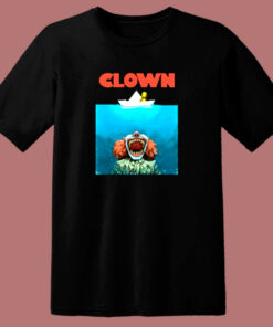 Jaws Poster Parody Stephen King Pennywise Clown 80s T Shirt