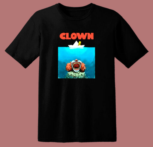 Jaws Poster Parody Stephen King Pennywise Clown 80s T Shirt