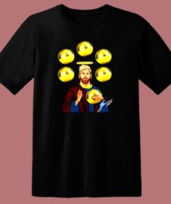 Jesus Messi Six Golden Ball 80s T Shirt