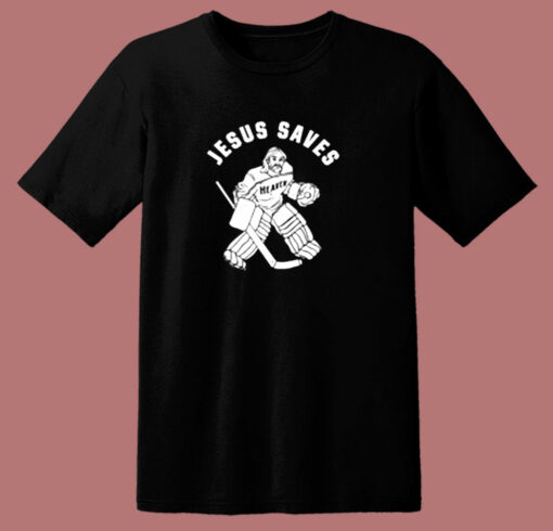 Jesus Saves Hockey 80s T Shirt