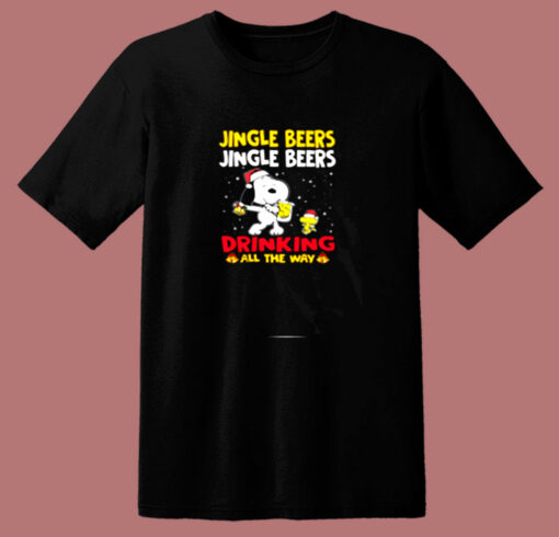 Jingle Beers Jingle Beers Drinking All The Way Snoopy 80s T Shirt