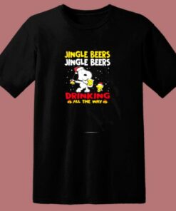 Jingle Beers Jingle Beers Drinking All The Way Snoopy 80s T Shirt