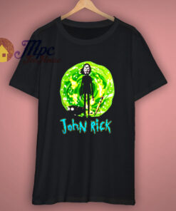 John rick mashup john wick and rick morty funny shirt