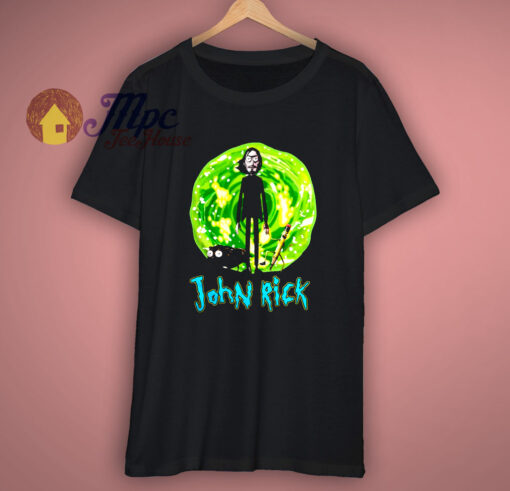 John rick mashup john wick and rick morty funny shirt