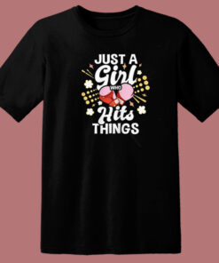 Just A Girl Who Hits Things 80s T Shirt Style 1