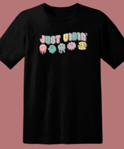 Just Vibin’ Dripping Smiley Faces T Shirt Style