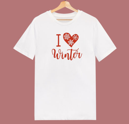 I Love Winter 80s T Shirt
