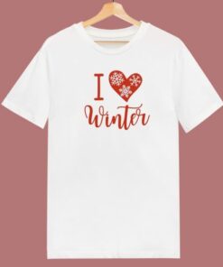 I Love Winter 80s T Shirt