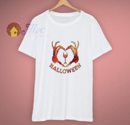 Ideas Skeleton Heart Hands Halloween T Shirt