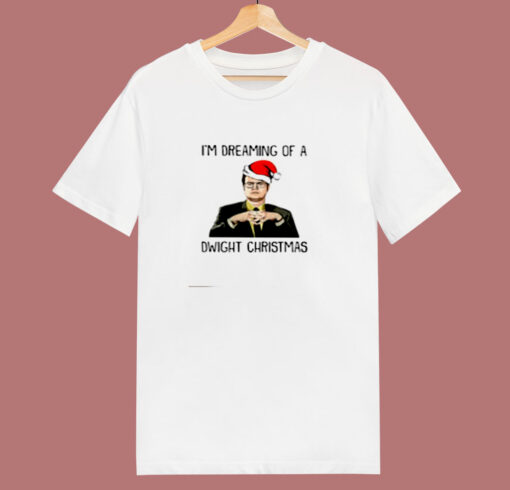 Im Dreaming Of A Dwight Christmas 80s T Shirt