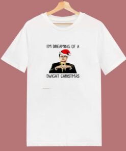 Im Dreaming Of A Dwight Christmas 80s T Shirt