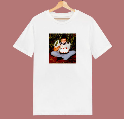 Johnny Cash Eating A Cake Under A Tree 80s T Shirt