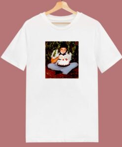 Johnny Cash Eating A Cake Under A Tree 80s T Shirt