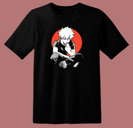 Katsuki Bakugo Eating Fries 80s T Shirt