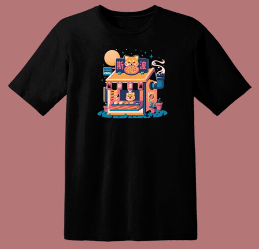 Kawaii Pizza Cute Dog 80s T Shirt Style