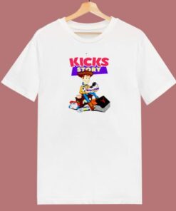 Kicks Story Funny Catoon Parody 80s T Shirt