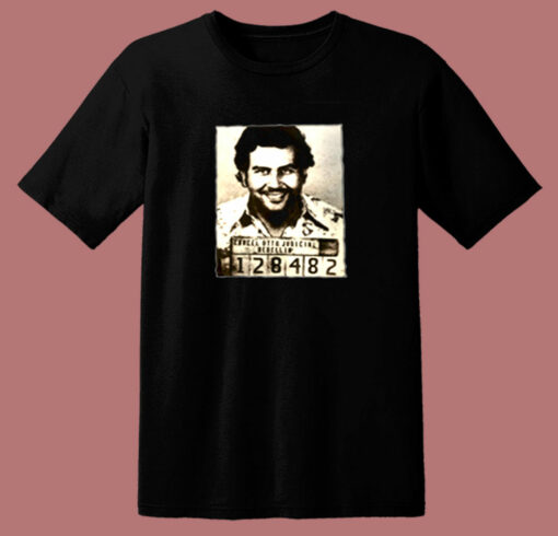 King Size Pablo Escobar Mugshot 80s T Shirt