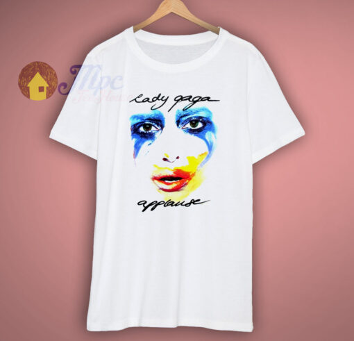 Lady Gaga Face Image Art Rave White T Shirt