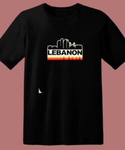 Lebanon Skyline Vintage Retro 80s T Shirt