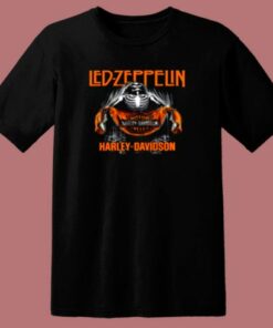 Led Zeppelin Skull Motor Harley Davidson 80s T Shirt