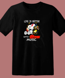 Life Is Better With Bowie Music Relaxing Woodstock And Snoop 80s T Shirt 1