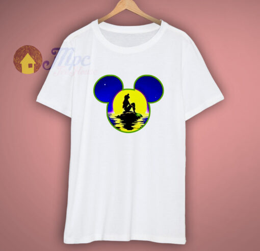 Little Mermaid Ariel Mickey Head Outline T Shirt