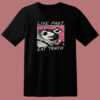 Live Fast Eat Trash Parody T Shirt Style
