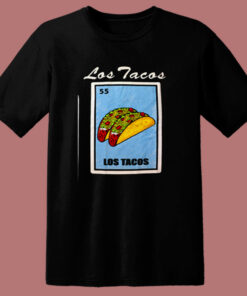 Los Tacos Loteria Mexican Bingo 80s T Shirt 1