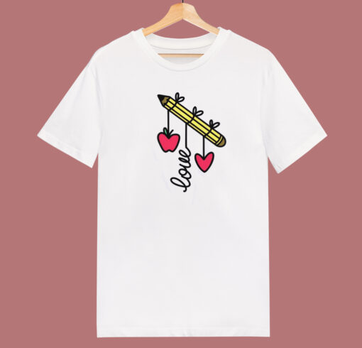 Love Pencil Valentine Teacher 80s T Shirt Style