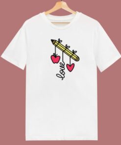 Love Pencil Valentine Teacher 80s T Shirt Style 1 Love Pencil Valentine Teacher 80s T Shirt Style 2