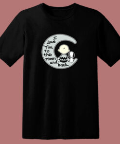 Love You To The Moon Snoopy Cartoon 80s T Shirt 1