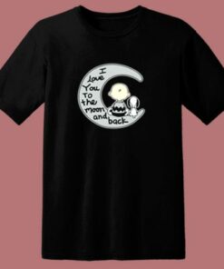 Love You To The Moon Snoopy Cartoon 80s T Shirt 2