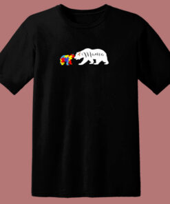 Mama Bear Autism Awareness 80s T Shirt 1