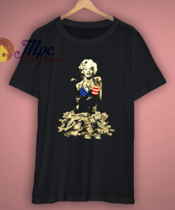 Marilyn Monroe Money Printed Funny Graphic T Shirt 1