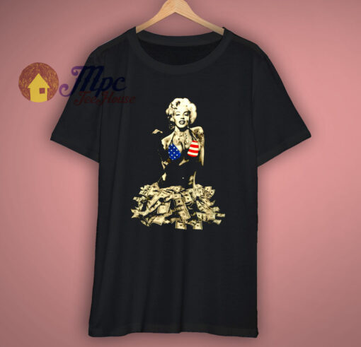 Marilyn Monroe Money Printed Funny Graphic T Shirt