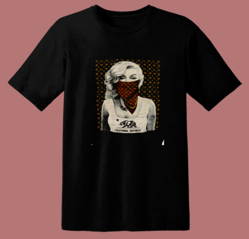 Marilyn Monroe With Ca Bandana Brown 80s T Shirt