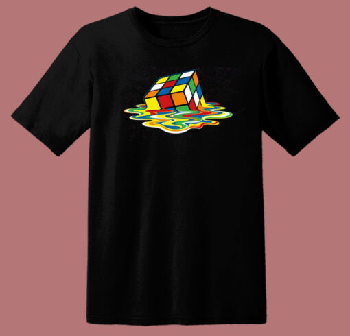 Melting Rubik Cube Funny T Shirt Style