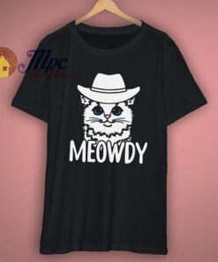 Meowdy Cat Meme with Cow Boy Hat Funny T Shirt 1