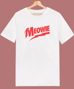 Meowie David Bowie Parody T Shirt Style