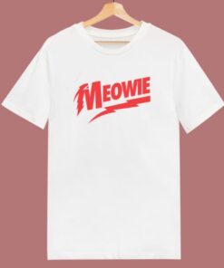 Meowie David Bowie Parody T Shirt Style