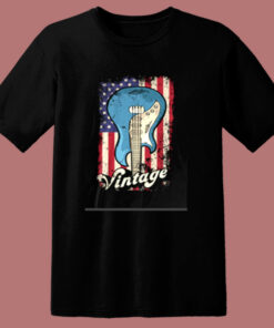 Merican Flag Vintage Guitars 80s T Shirt