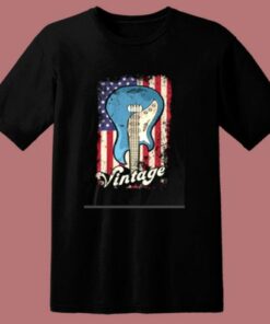 Merican Flag Vintage Guitars 80s T Shirt